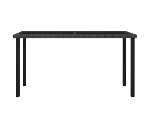 Mesa de comedor para jardín ratán sintético negro 140x70x73 cm