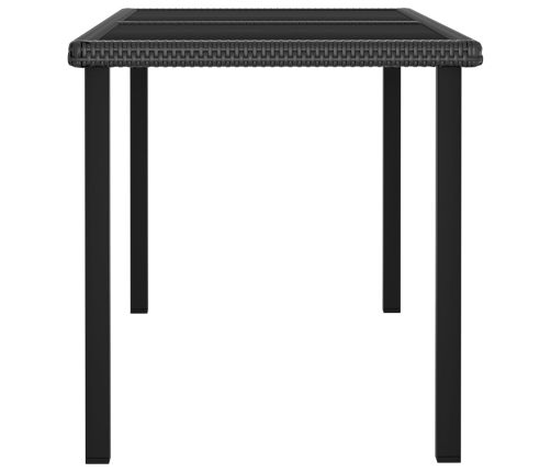 Mesa de comedor para jardín ratán sintético negro 140x70x73 cm