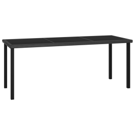 Mesa de comedor para jardín ratán sintético negro 180x70x73 cm