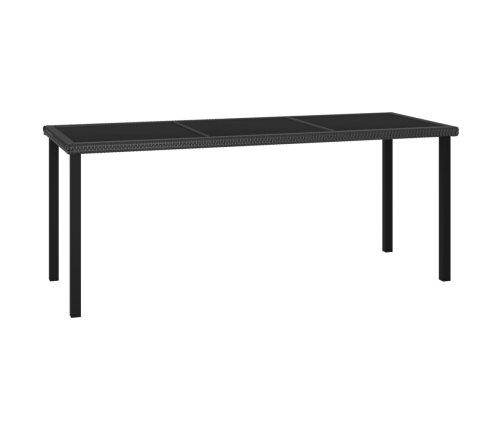 Mesa de comedor para jardín ratán sintético negro 180x70x73 cm