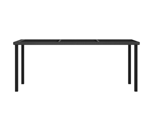 Mesa de comedor para jardín ratán sintético negro 180x70x73 cm