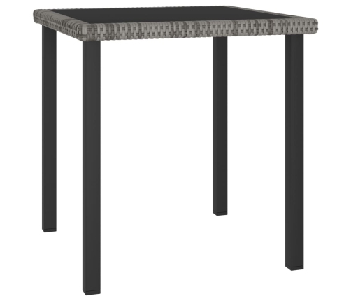 Mesa de comedor para jardín ratán sintético gris 70x70x73 cm