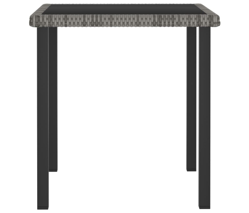 Mesa de comedor para jardín ratán sintético gris 70x70x73 cm