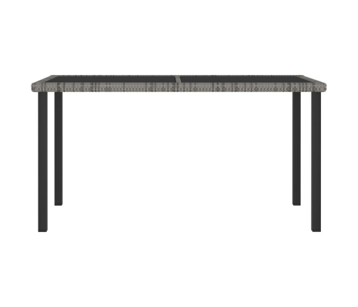 vidaXL Mesa de comedor para jardín ratán sintético gris 140x70x73 cm