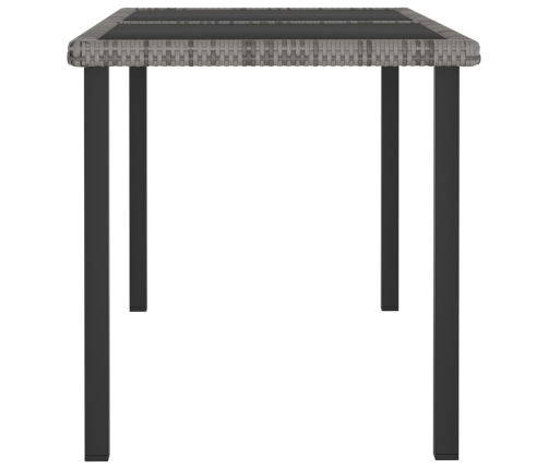 vidaXL Mesa de comedor para jardín ratán sintético gris 140x70x73 cm