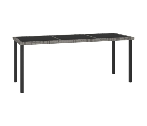 Mesa de comedor para jardín ratán sintético gris 180x70x73 cm