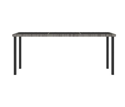 Mesa de comedor para jardín ratán sintético gris 180x70x73 cm