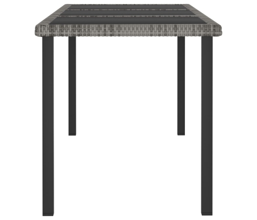 Mesa de comedor para jardín ratán sintético gris 180x70x73 cm