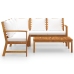 Muebles de jardín 4 pzas cojines crema madera maciza de acacia