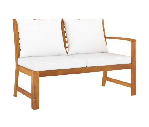 Muebles de jardín 4 pzas cojines crema madera maciza de acacia