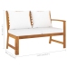 Muebles de jardín 4 pzas cojines crema madera maciza de acacia