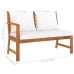 Muebles de jardín 4 pzas cojines crema madera maciza de acacia
