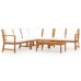 Muebles de jardín 6 pzas cojines crema madera maciza de acacia
