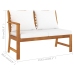 Muebles de jardín 6 pzas cojines crema madera maciza de acacia