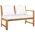 Muebles de jardín 6 pzas cojines crema madera maciza de acacia