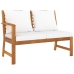Muebles de jardín 6 pzas cojines crema madera maciza de acacia