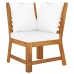 Muebles de jardín 6 pzas cojines crema madera maciza de acacia