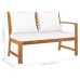 Muebles de jardín 6 pzas cojines crema madera maciza de acacia