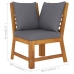 Muebles de jardín 4 pzas cojines crema madera maciza de acacia