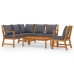 Juego de muebles jardín 5 pzas con cojines madera maciza acacia