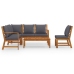 Juego de muebles jardín 5 pzas con cojines madera maciza acacia