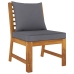 Juego de muebles jardín 5 pzas con cojines madera maciza acacia