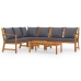 Juego de muebles jardín 5 pzas con cojines madera maciza acacia