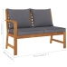 Juego de muebles jardín 6 pzas con cojines madera maciza acacia