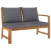 Juego de muebles jardín 6 pzas con cojines madera maciza acacia