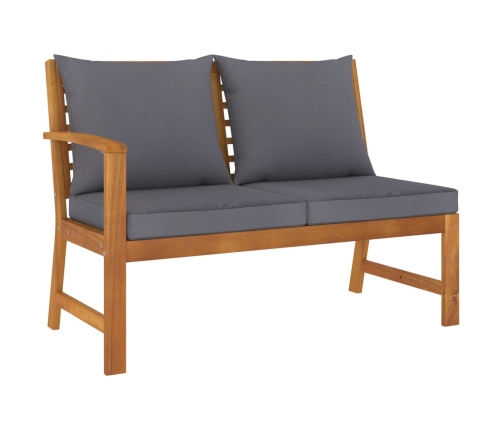 Juego de muebles jardín 6 pzas con cojines madera maciza acacia