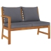 Juego de muebles jardín 6 pzas con cojines madera maciza acacia