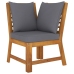 Juego de muebles jardín 6 pzas con cojines madera maciza acacia