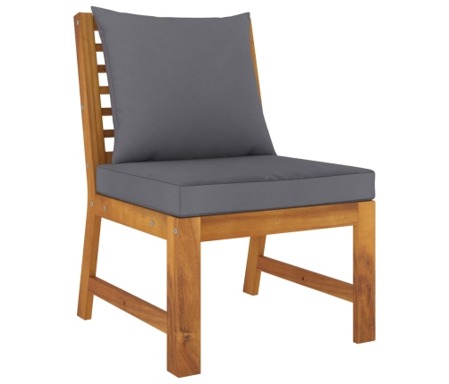 Juego de muebles jardín 6 pzas con cojines madera maciza acacia