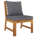 Juego de muebles jardín 6 pzas con cojines madera maciza acacia