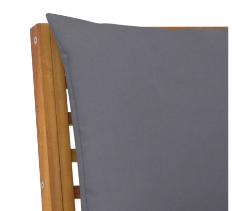 Juego de muebles jardín 6 pzas con cojines madera maciza acacia