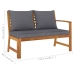 Juego de muebles jardín 6 pzas con cojines madera maciza acacia