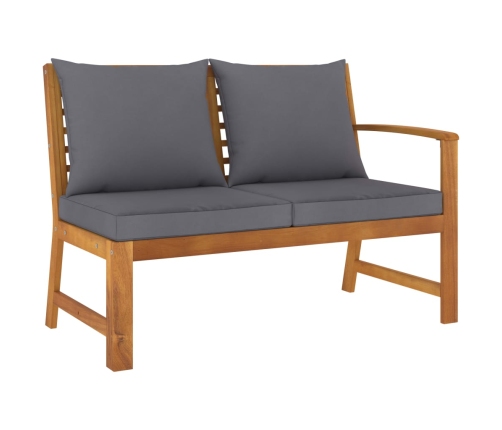 Muebles de jardín 9 pzas cojines crema madera maciza de acacia