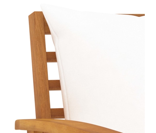 Muebles de jardín 3 pzas cojines madera maciza de acacia