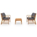 Muebles de jardín 3 pzas cojines madera maciza de acacia