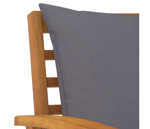 Muebles de jardín 3 pzas cojines madera maciza de acacia