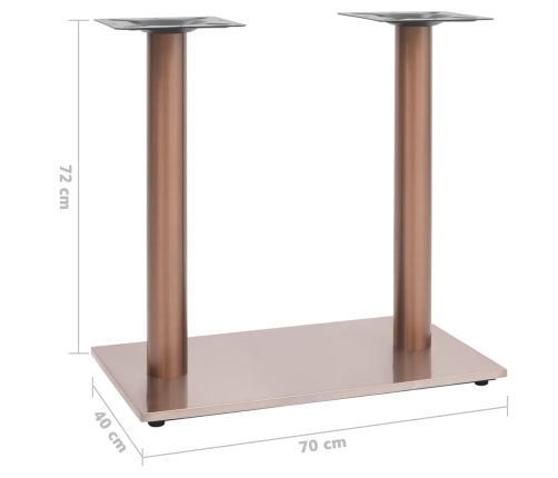 Pata de mesa de bistró acero inoxidable latón 70x40x72 cm