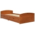 Estructura de cama 2 cajones sin colchón marrón miel 90x200 cm