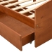 Estructura de cama 2 cajones sin colchón marrón miel 90x200 cm