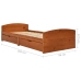 Estructura de cama 2 cajones sin colchón marrón miel 90x200 cm