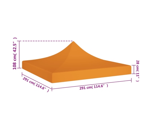 Techo de carpa para celebraciones verde 3x3 m 270 g/m²