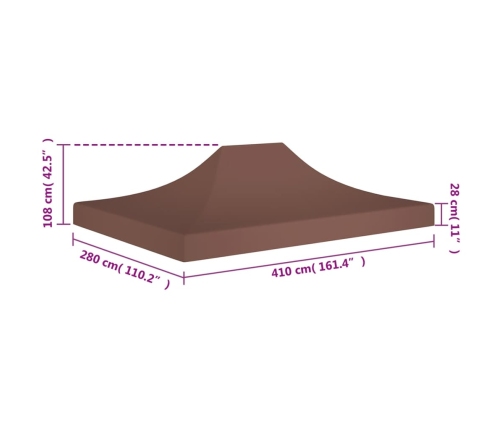Techo de carpa para celebraciones marrón 4x3 m 270 g/m²