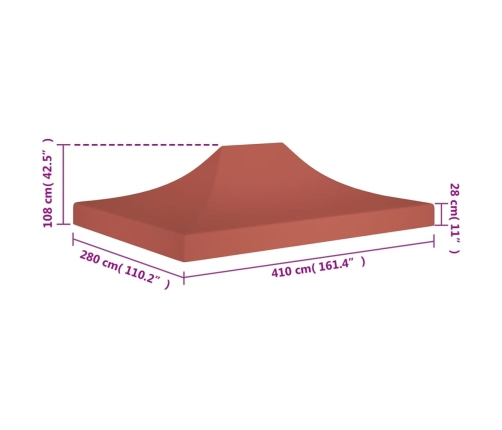 Techo de carpa para celebraciones color terracota 4x3m 270g/m²