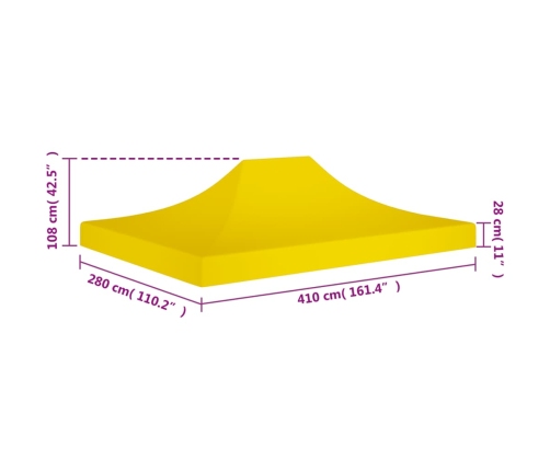 Techo de carpa para celebraciones amarillo 4x3 m 270 g/m²