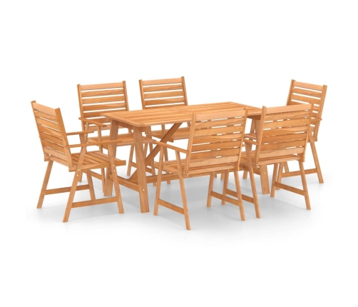 Juego de comedor para jardín 7 piezas madera maciza de acacia