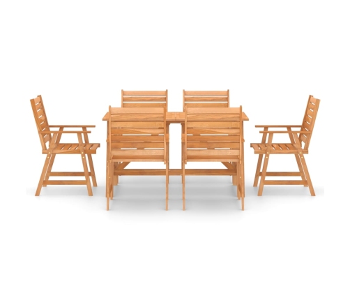 Juego de comedor para jardín 7 piezas madera maciza de acacia